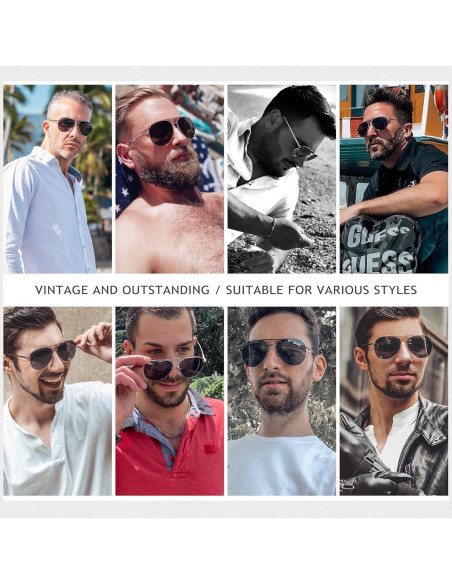 Gafas de sol aviador SUNGAIT - Lentes polarizados grandes