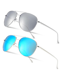 Gafas de sol aviador SUNGAIT - 2 pares polarizados para mujer