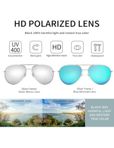 Gafas de sol aviador SUNGAIT - 2 pares polarizados para mujer 2