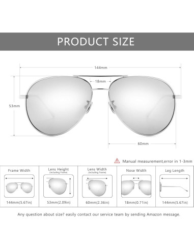 Gafas de sol aviador SUNGAIT - 2 pares polarizados para mujer