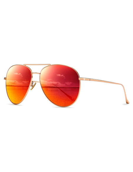 Gafas de sol oversized SUNGAIT - Lentes polarizados rojos