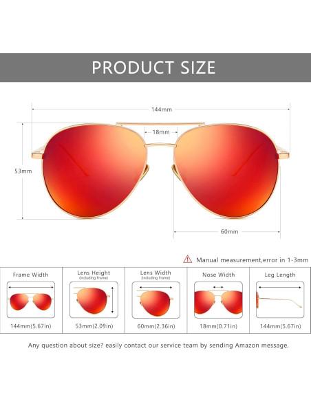 Gafas de sol oversized SUNGAIT - Lentes polarizados rojos