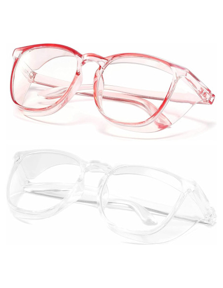 Gafas de seguridad Alsenor Anti Vaho UV Azul 2 Pzs Rosa+Transp