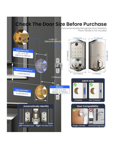 Cerradura Inteligente Veise VE017 con Huella Dactilar y App