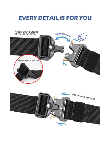 Cinturón Táctico BESTKEE para Hombres 125 cm Nylon 2 Piezas