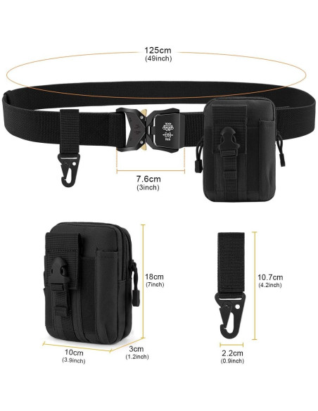 Cinturón Táctico BESTKEE para Hombres 125 cm Nylon 2 Piezas