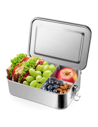 Caja de Almuerzo Leonyo 2400ml Acero Inoxidable 18/10