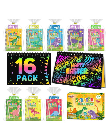 Cuadernos de Rascar Arcoíris FEREDO KIDS - 16 Dinosaurios