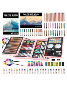Kit de Arte KINSPORY 139 Piezas Dibujo y Pintura Rosa