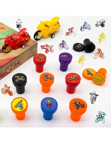 24 Sellos de Fiesta Motocicleta Cinrobiye - Cumpleaños