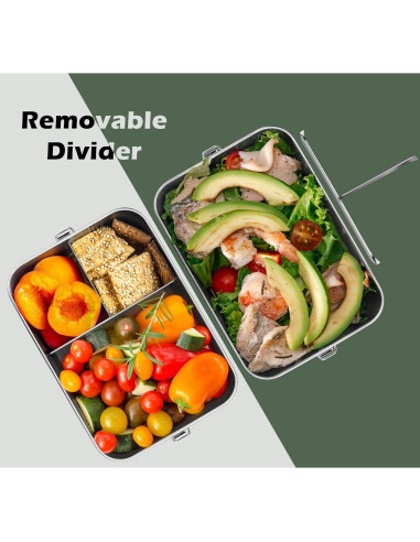 Caja de Almuerzo Leonyo 2400ml Acero Inoxidable 18/10