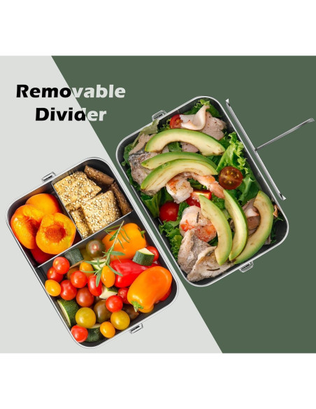 Caja de Almuerzo Leonyo 2400ml Acero Inoxidable 18/10