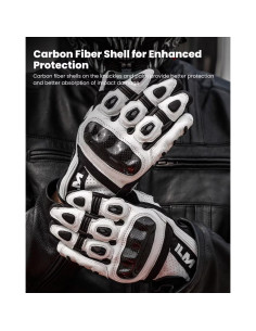 Guantes de Motocicleta ILM GL4 Cuero de Cabra Táctiles 2