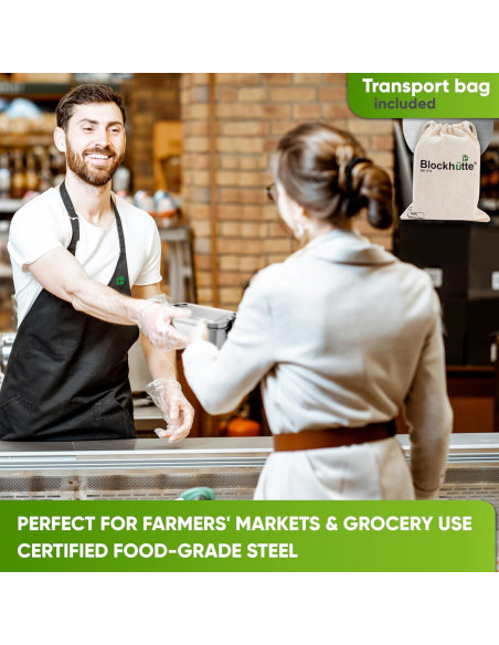 Caja de Almuerzo de Acero Inoxidable Blockhütte 1.4L 3 Compartimentos Caja de Almuerzo de Acero Inoxidable Blockhütte 1.4L 3 Compartimentos