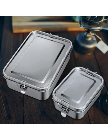 Caja de Almuerzo Leonyo 2400ml Acero Inoxidable 18/10