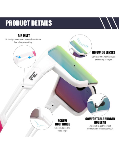 Gafas de Ciclismo FEISEDY UV400 Marco Ligero TR90