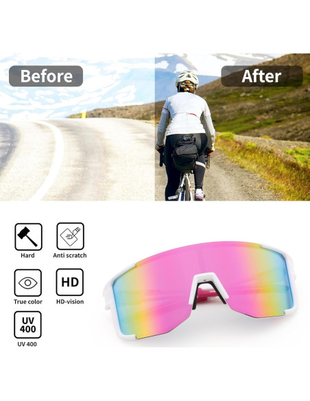 Gafas de Ciclismo FEISEDY UV400 Marco Ligero TR90