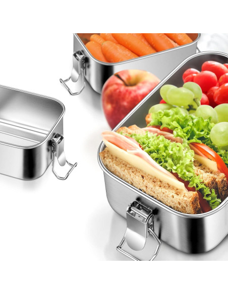 Caja de Almuerzo Leonyo 2400ml Acero Inoxidable 18/10