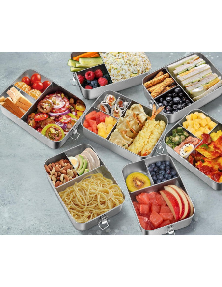 Caja de Almuerzo Leonyo 2400ml Acero Inoxidable 18/10