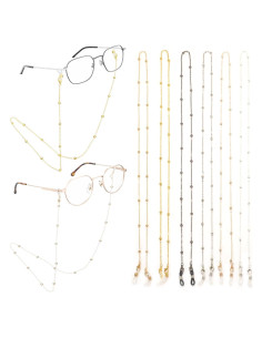 Cadena de Gafas de Moda 6 Piezas Unisex - Plata/Oro/Rosa