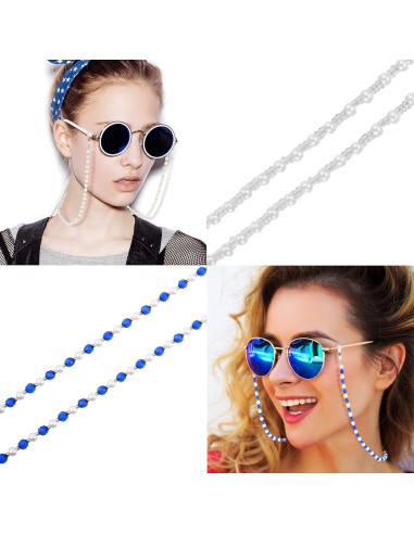 Cadena de Gafas Frienda 8 Pcs Perlas Elegantes para Mujeres