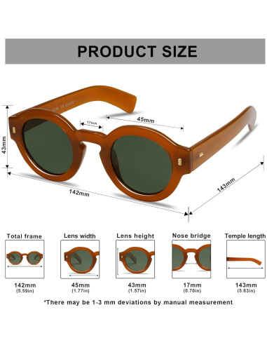 Gafas de sol polarizadas VANLINKER VL9743 unisex redondas