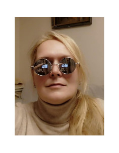 Gafas de sol redondas AIEYEZO Steampunk UV 100% Plata 2