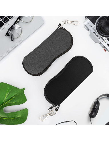 Funda para Gafas MoKo Neopreno 2 Piezas Gris y Negro