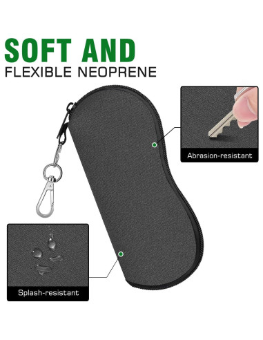 Funda para Gafas MoKo Neopreno 2 Piezas Gris y Negro