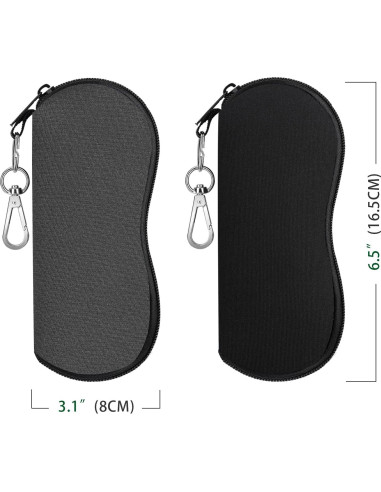 Funda para Gafas MoKo Neopreno 2 Piezas Gris y Negro