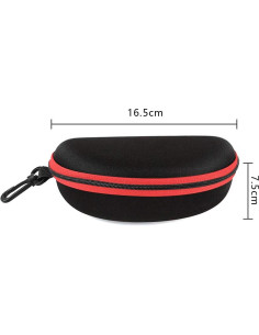 Estuche para Gafas de Sol 3 Piezas EVA con Cremallera Roja 2