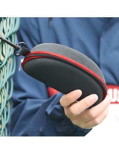 Estuche para Gafas de Sol 3 Piezas EVA con Cremallera Roja