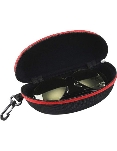 Estuche para Gafas de Sol 3 Piezas EVA con Cremallera Roja