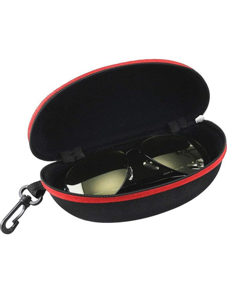 Estuche para Gafas de Sol 3 Piezas EVA con Cremallera Roja