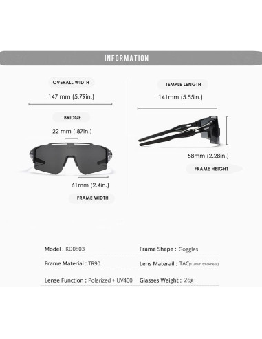 Gafas de sol polarizadas RINKUOLYO para ciclismo y deportes