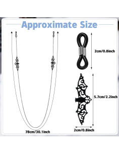 Cadena de Gafas Frienda 2 Piezas Murciélago Negro 75 cm 2