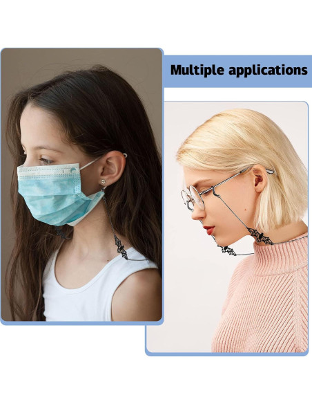 Cadena de Gafas Frienda 2 Piezas Murciélago Negro 75 cm