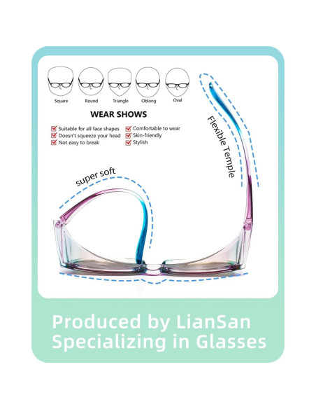 Gafas de Seguridad LianSan Antivaho para Lentes Graduadas