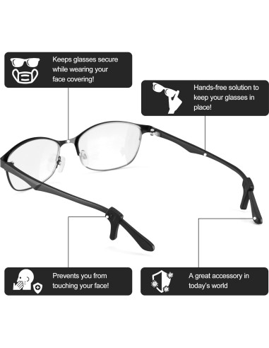 Sujetadores de Gafas Lvvfit Antideslizantes 10 Pares Negro