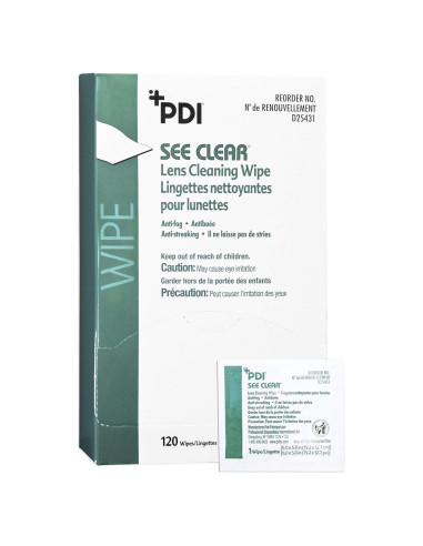 Toallitas de Limpieza de Lentes PDI See Clear 120 Pzas