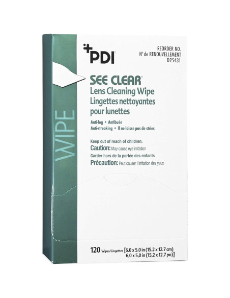 Toallitas de Limpieza de Lentes PDI See Clear 120 Pzas