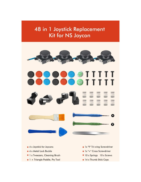 Kit Reemplazo Joystick Joycon olclassic 48 en 1 Switch