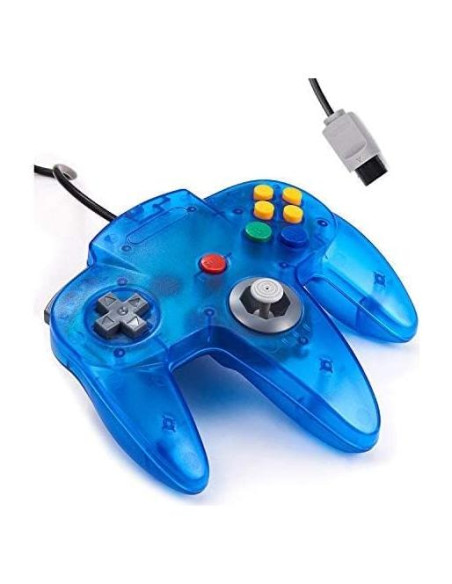 Controlador KIWITATA N64 Retro Azul Claro con Cable 1.7m