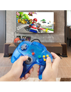 Controlador KIWITATA N64 Retro Azul Claro con Cable 1.7m 2