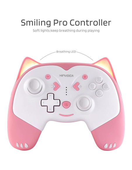 Controlador Inalámbrico KINVOCA Rosa para Nintendo Switch