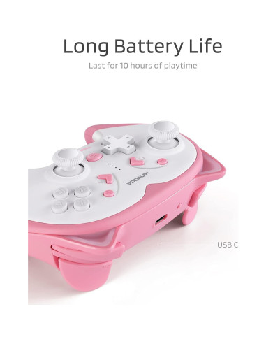 Controlador Inalámbrico KINVOCA Rosa para Nintendo Switch