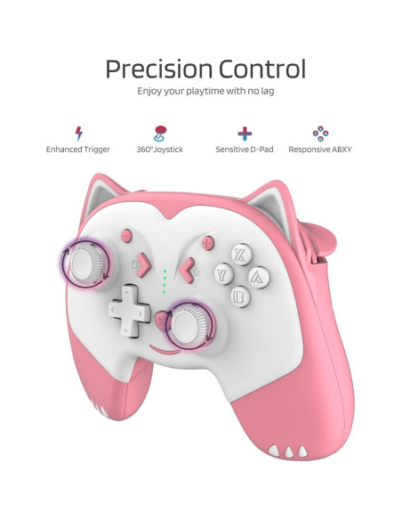 Controlador Inalámbrico KINVOCA Rosa para Nintendo Switch