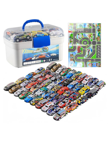 Juego de Vehículos de Juguete 50 PCS POPRORE Retroceso