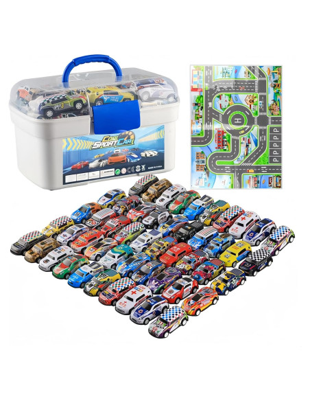 Juego de Vehículos de Juguete 50 PCS POPRORE Retroceso