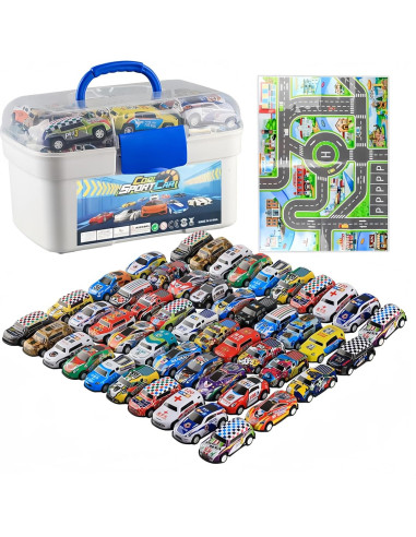 Juego de Vehículos de Juguete 50 PCS POPRORE Retroceso